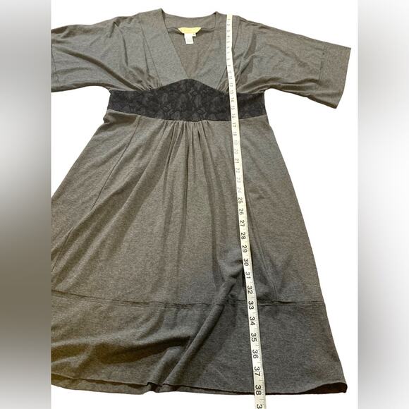 A Territory Ahead Mini Dress Short Sleeve Lace Waistband Gray Size Medium - Picture 5 of 7